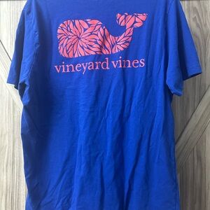Vineyard Vines Royal Blue Tee with Coral Whale Design